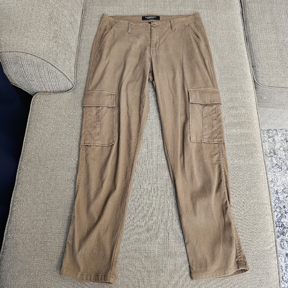 Liverpool Toffee Brown Cargo Casual Lyocell Blend Relaxed Pants Size 4
